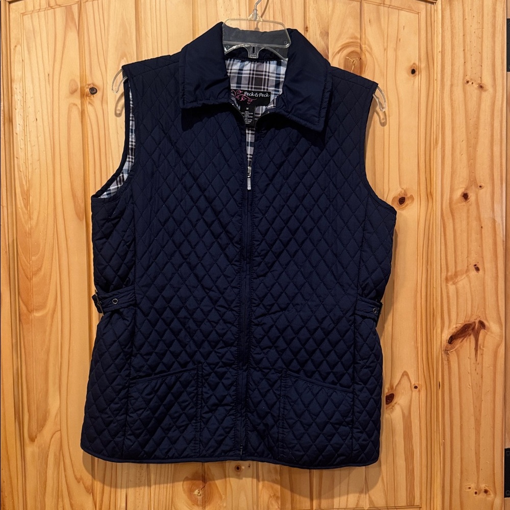 Peck & Peck Navy Quilted Jacket Size M